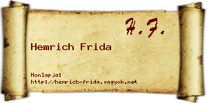 Hemrich Frida névjegykártya
